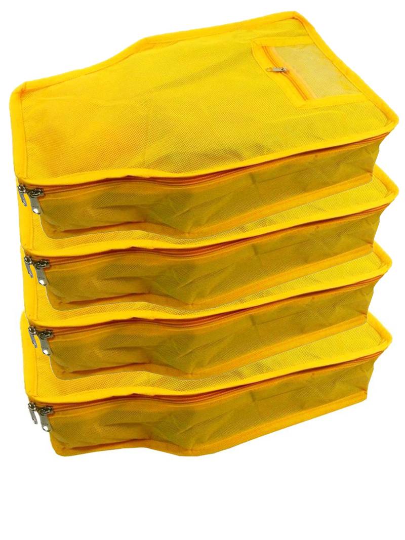 clothes storage lehenga, suit, dress saree blouse cover garments bag wardrobe organiser pouches yellow