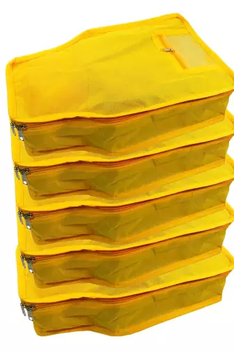 clothes storage lehenga, suit, dress saree blouse cover garments bag wardrobe organiser pouches yellow