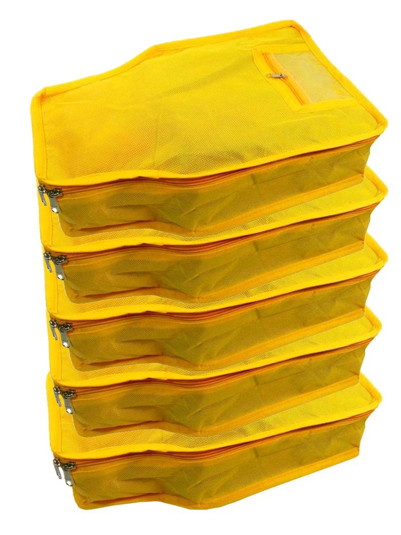 clothes storage lehenga, suit, dress saree blouse cover garments bag wardrobe organiser pouches yellow