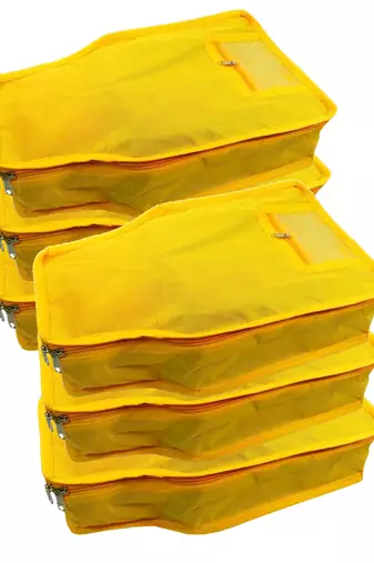 clothes storage lehenga, suit, dress saree blouse cover garments bag wardrobe organiser pouches yellow