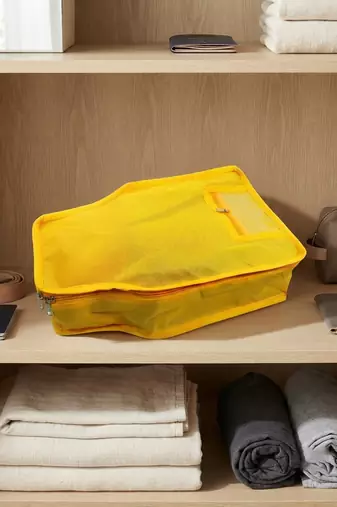 clothes storage lehenga, suit, dress saree blouse cover garments bag wardrobe organiser pouches yellow