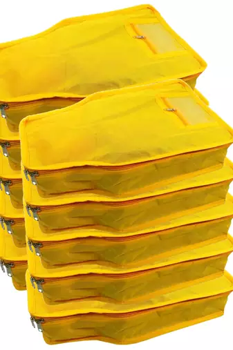clothes storage lehenga, suit, dress saree blouse cover garments bag wardrobe organiser pouches yellow