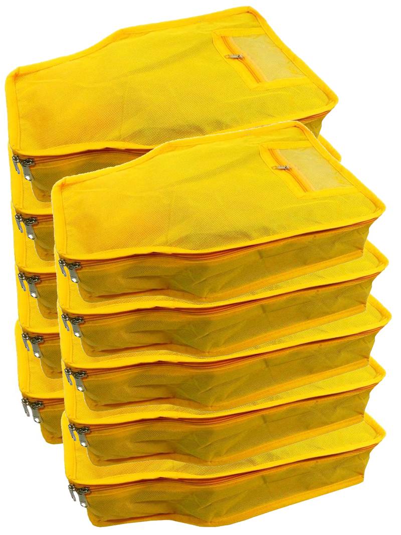 clothes storage lehenga, suit, dress saree blouse cover garments bag wardrobe organiser pouches yellow