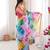 Stunning multicolor georgette shibori printed saree with foil mirror work border