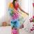 Stunning multicolor georgette shibori printed saree with foil mirror work border