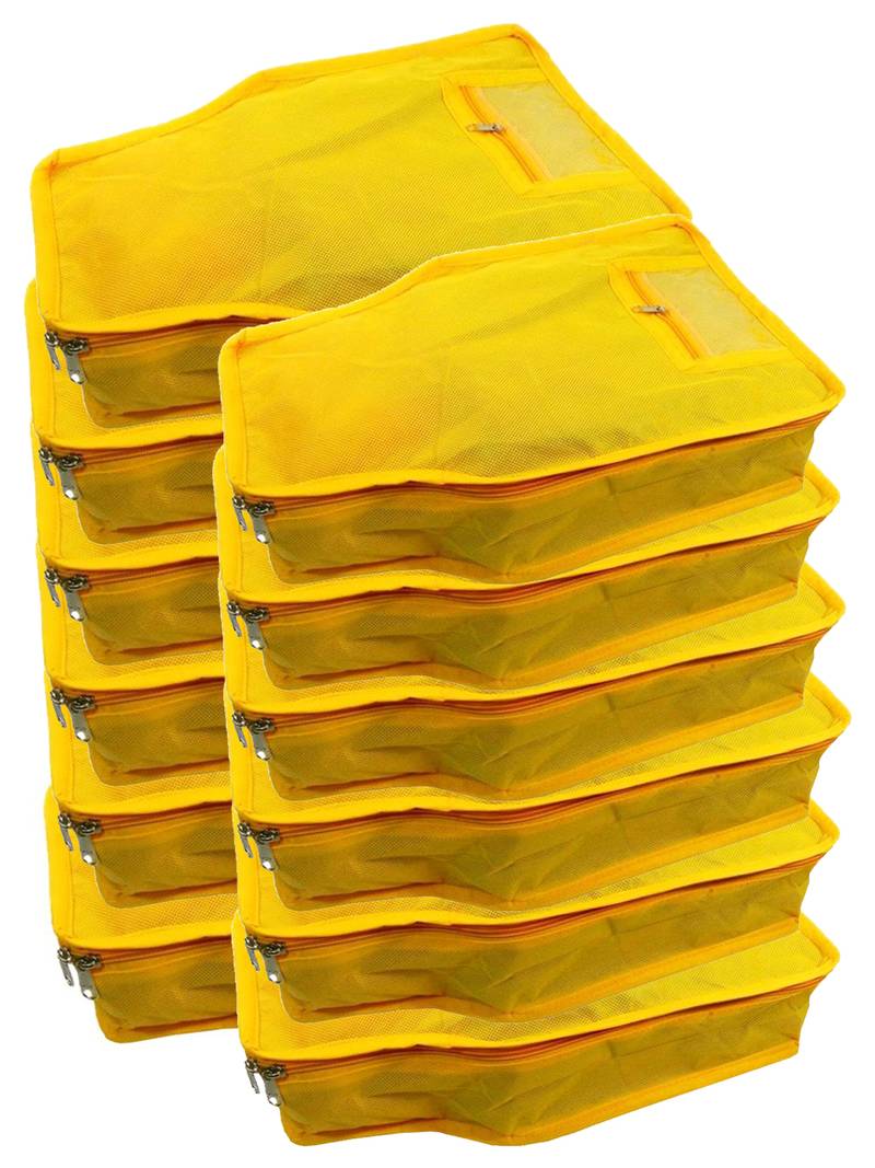 clothes storage lehenga, suit, dress saree blouse cover garments bag wardrobe organiser pouches yellow
