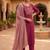 Pink roman silk blend kurti pant dupatta set