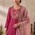 Pink roman silk blend kurti pant dupatta set