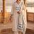 Cream khadi cotton kurti pant dupatta set