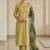 Light green mul chanderi kurti pant dupatta set
