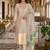 Beige mul chanderi kurti pant dupatta set