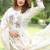 Cream cotton kurti pant dupatta set