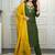 Green roman silk blend kurti pant dupatta set