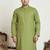 Elegant green color cotton kurta pajama set