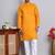 Classic dark yellow color cotton kurta pajama set
