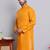 Classic dark yellow color cotton kurta pajama set