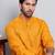 Classic dark yellow color cotton kurta pajama set