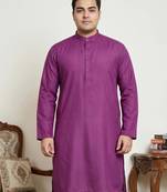 Classic purple color cotton kurta pajama set