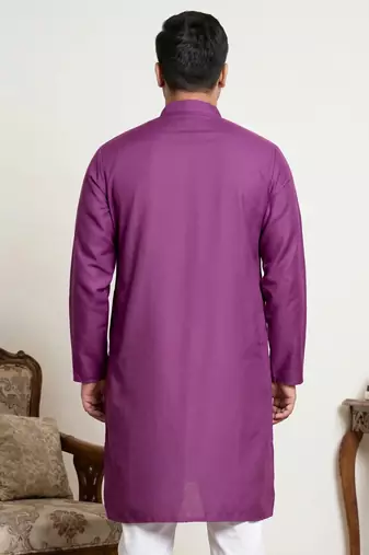 Classic purple color cotton kurta pajama set