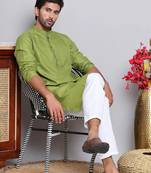 Classic green cotton kurta pajama set