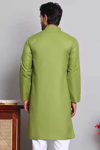 Classic green cotton kurta pajama set