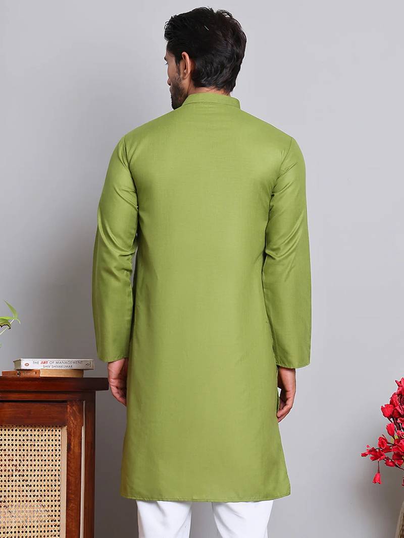 Classic green cotton kurta pajama set