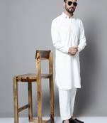 Classic white pure cotton kurta pajama set