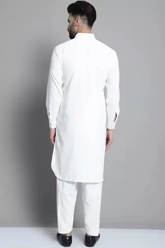 Classic white pure cotton kurta pajama set
