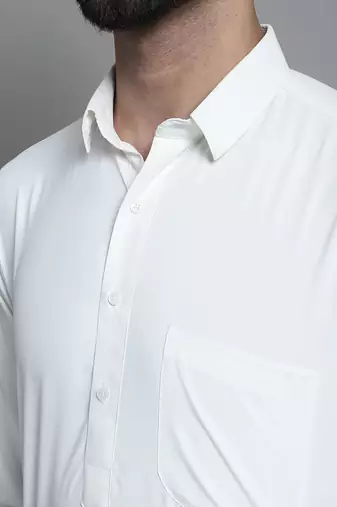 Classic white pure cotton kurta pajama set
