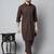 Classic chocolate brown cotton kurta pajama set