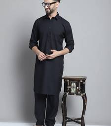 Classic black pure cotton kurta pajama set