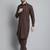 Classic chocolate brown cotton kurta pajama set
