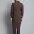 Classic chocolate brown cotton kurta pajama set