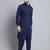Classic navy blue pure cotton kurta pajama set
