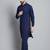Classic navy blue pure cotton kurta pajama set