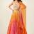 Orange Pink Bandhani Print Sequince Embroidery Organza Stitched Lehenga Choli