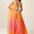 Orange Pink Bandhani Print Sequince Embroidery Organza Stitched Lehenga Choli