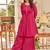 Floral Embroidered Thread Work Chanderi Cotton A-Line Kurta With Palazzos