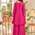 Floral Embroidered Thread Work Chanderi Cotton A-Line Kurta With Palazzos