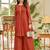 Women Ethnic Motifs Embroidered Pleated Thread Work Kurti with Palazzos