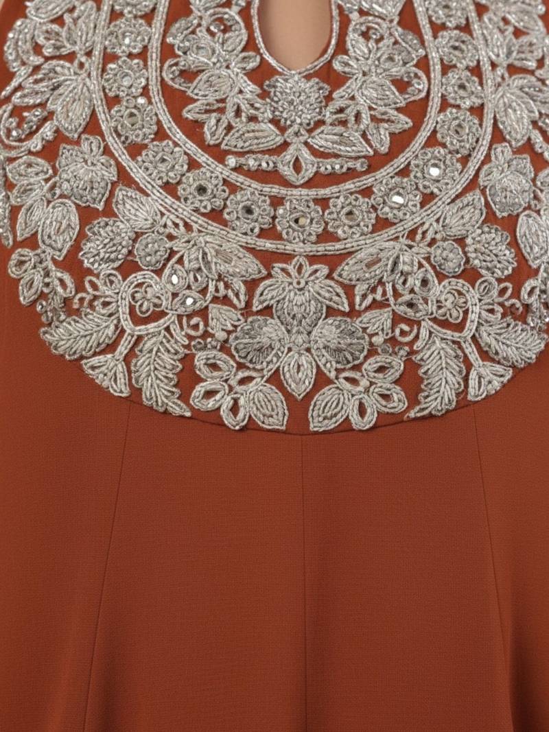 Women Ethnic Motifs Embroidered Panelled Georgette Kurta with Palazzos