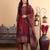 Floral Printed Sequinned Chanderi Straight Kurta with Trousers & Dupatta