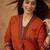 Yoke Design Pleated Thread Work V-Neck A-line Kurta With Trousers