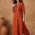 Yoke Design Pleated Thread Work V-Neck A-line Kurta With Trousers