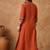 Yoke Design Pleated Thread Work V-Neck A-line Kurta With Trousers
