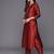 Maroon Zari Work textured Kurta with Trouser and Printed Dupatta