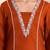 V-Neck Embroidered Thread Work Straight Kurta With Trousers