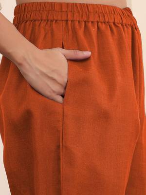 V-Neck Embroidered Thread Work Straight Kurta With Trousers 4