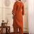 V-Neck Embroidered Thread Work Straight Kurta With Trousers