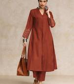 Women Panelled Sequinned Kurta with Trousers